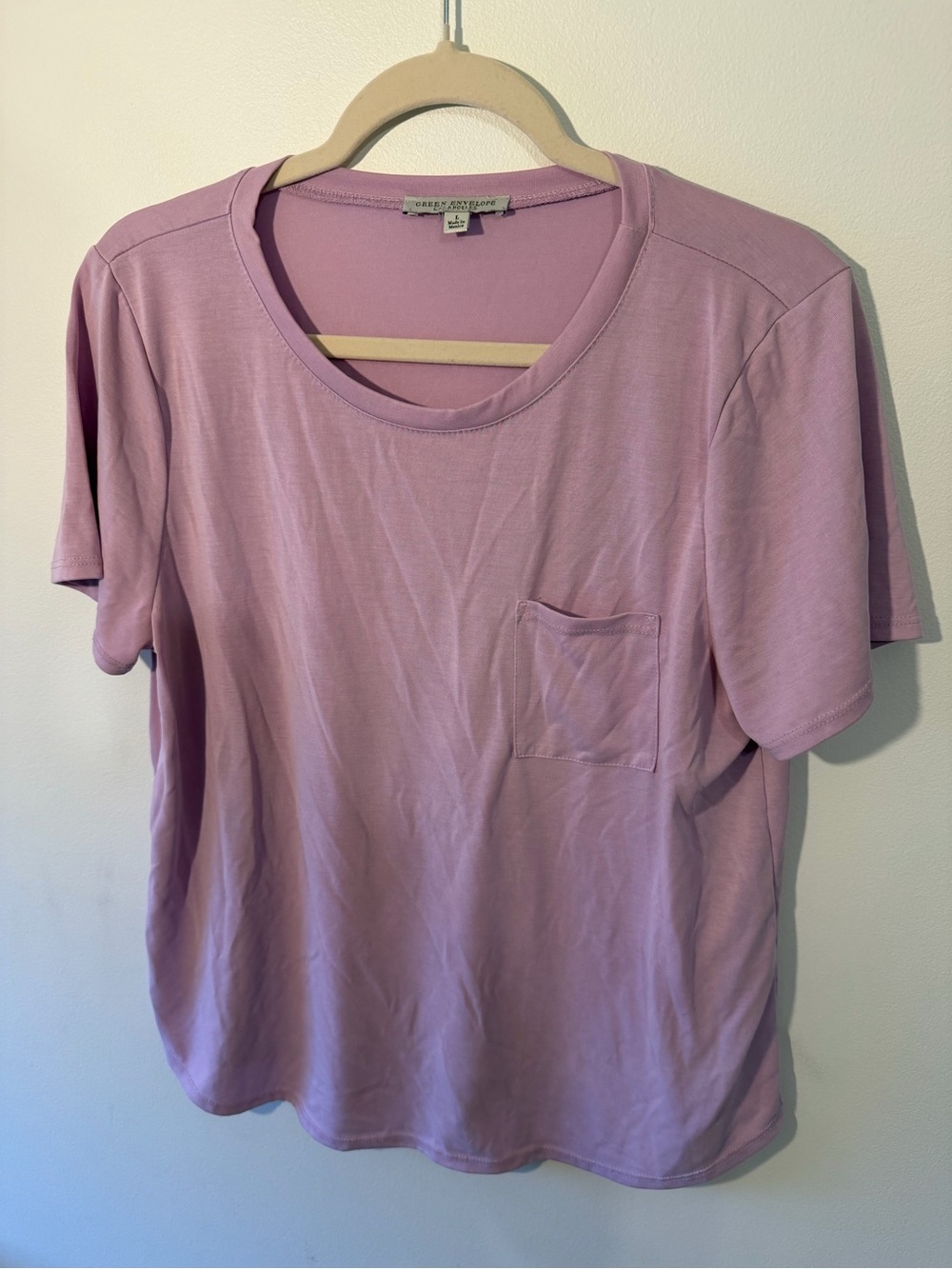 Green Envelope Lavender Crewneck Pocket Tee